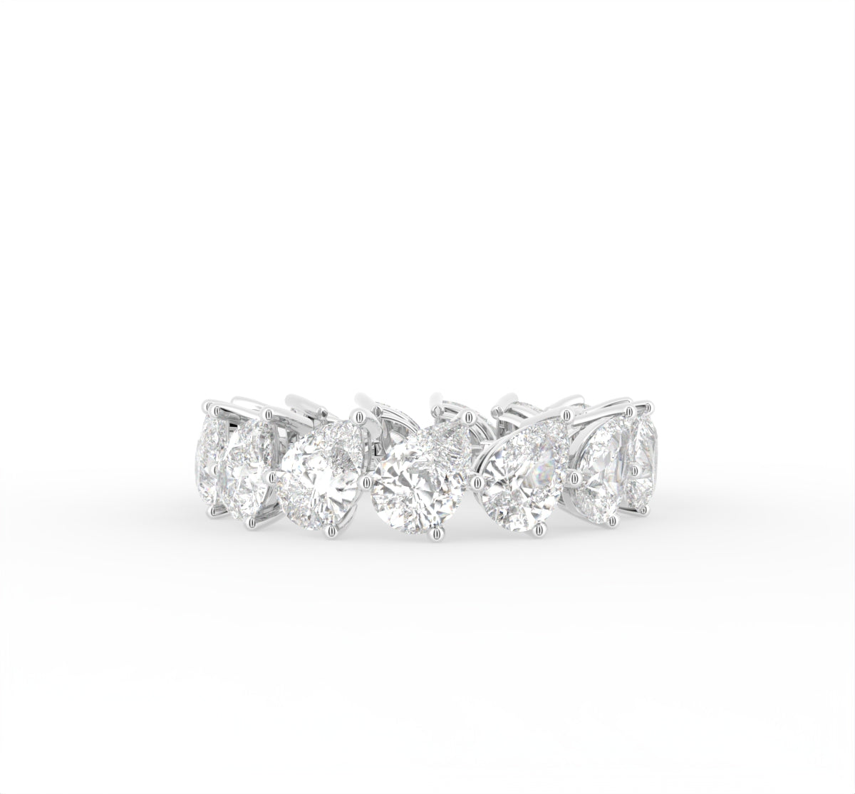 18K Pear Eternity Diamond Ring — TOP