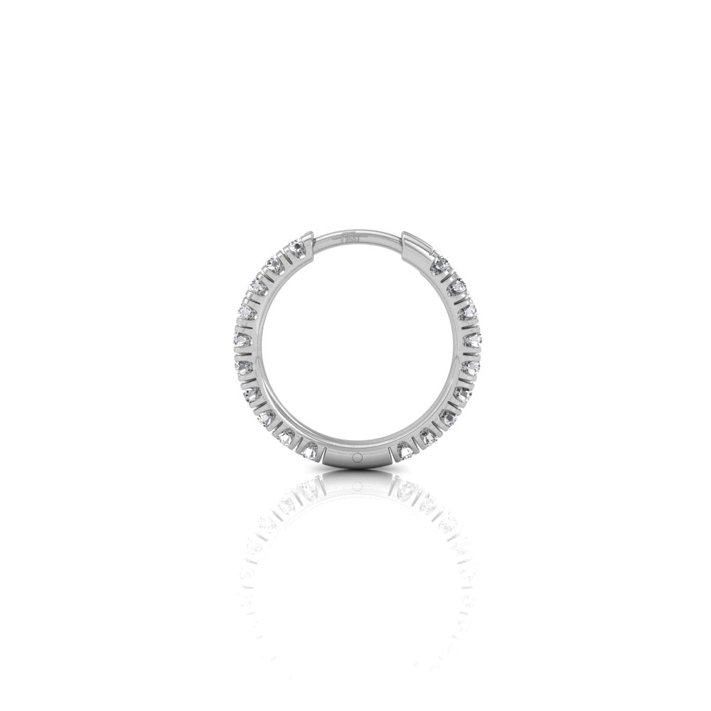 18K Diamond Hoop Earrings — SIDE VIEW