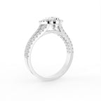18K Halo Marquise Diamond Engagement Ring — 3D VIEW