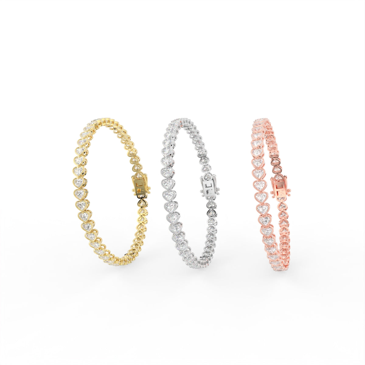 Sterling Silver Diamond Bracelet — 3 COLOR
