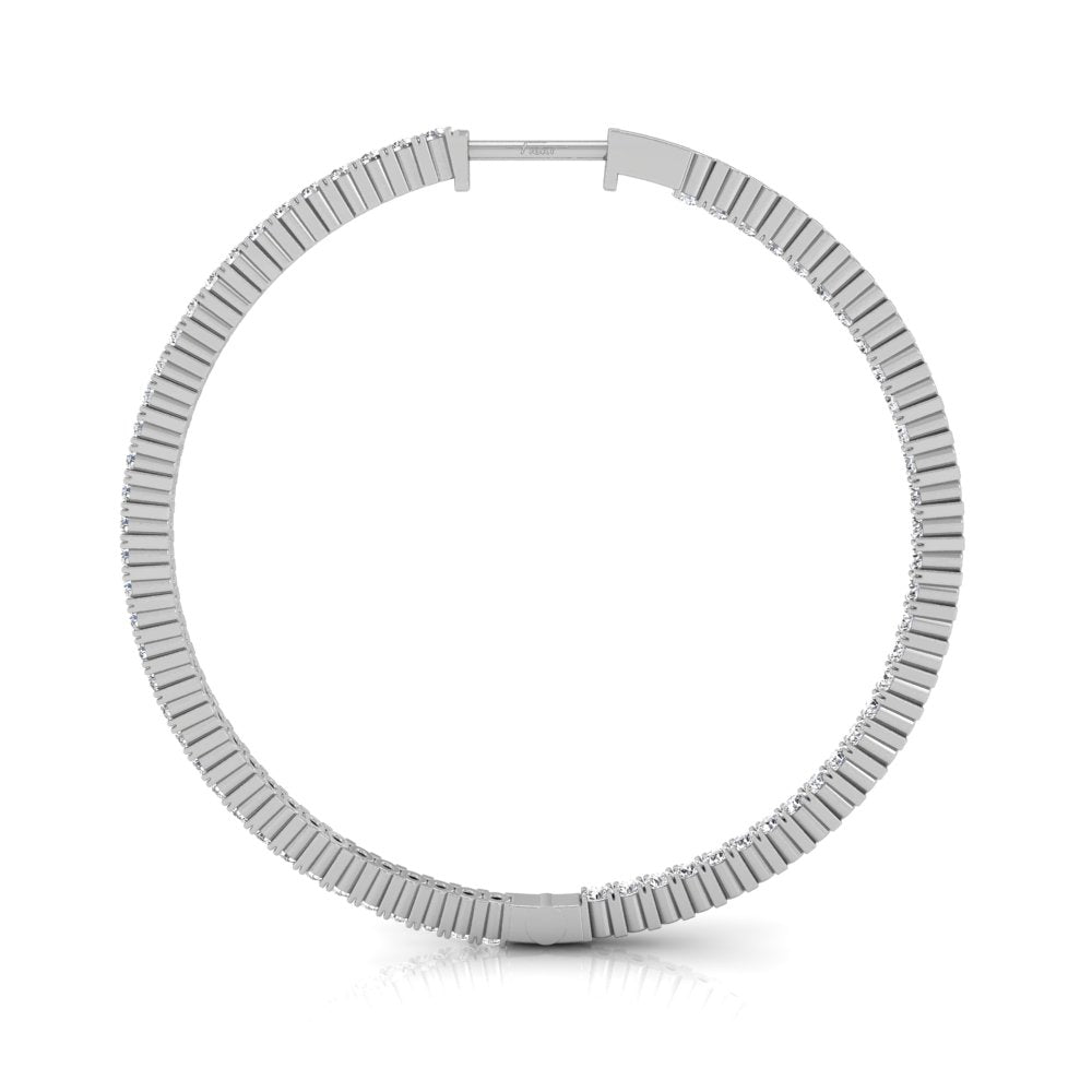 18K Diamond Hoop Earrings — SIDE VIEW