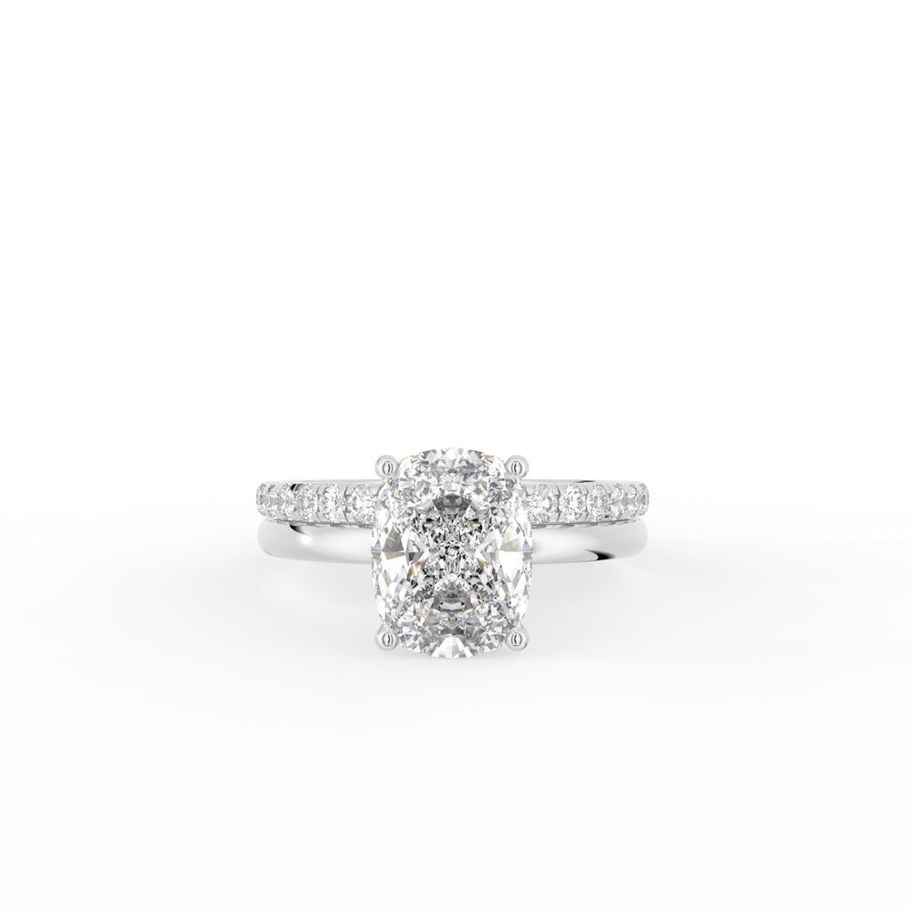 18K Solitaire Cushion Diamond Ring — TOP