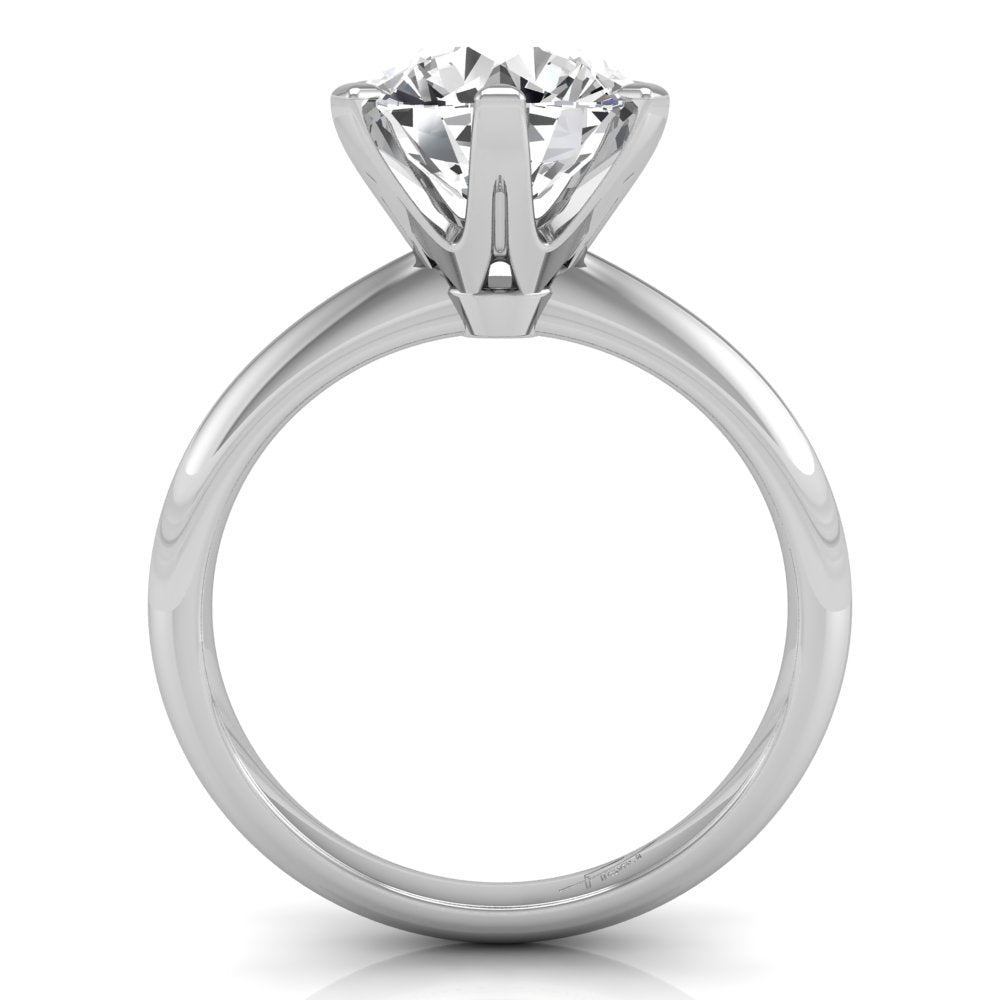 18K Solitaire Round Diamond Ring — FRONT