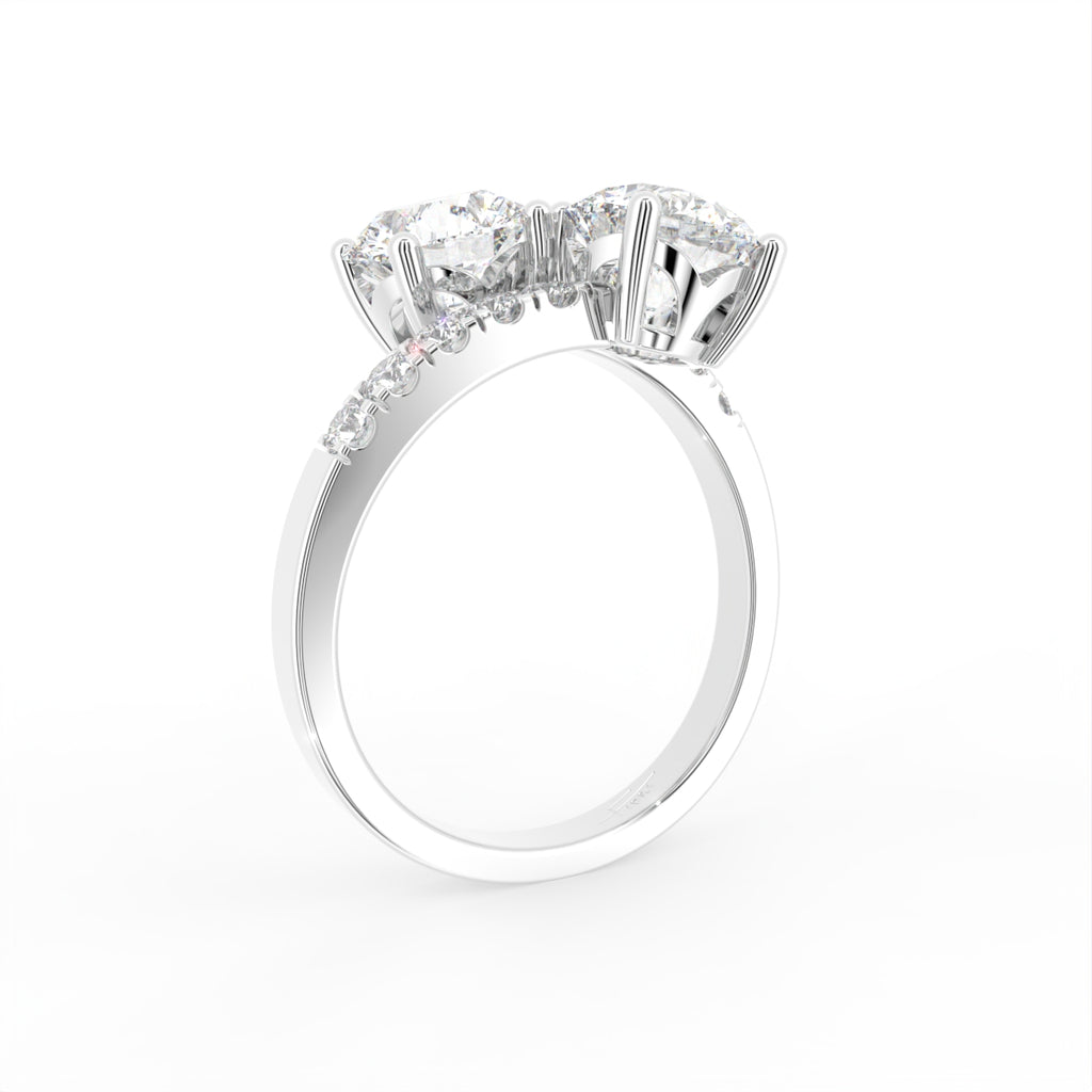 18K Bespoke Round Brilliant Diamond Ring — 3D VIEW