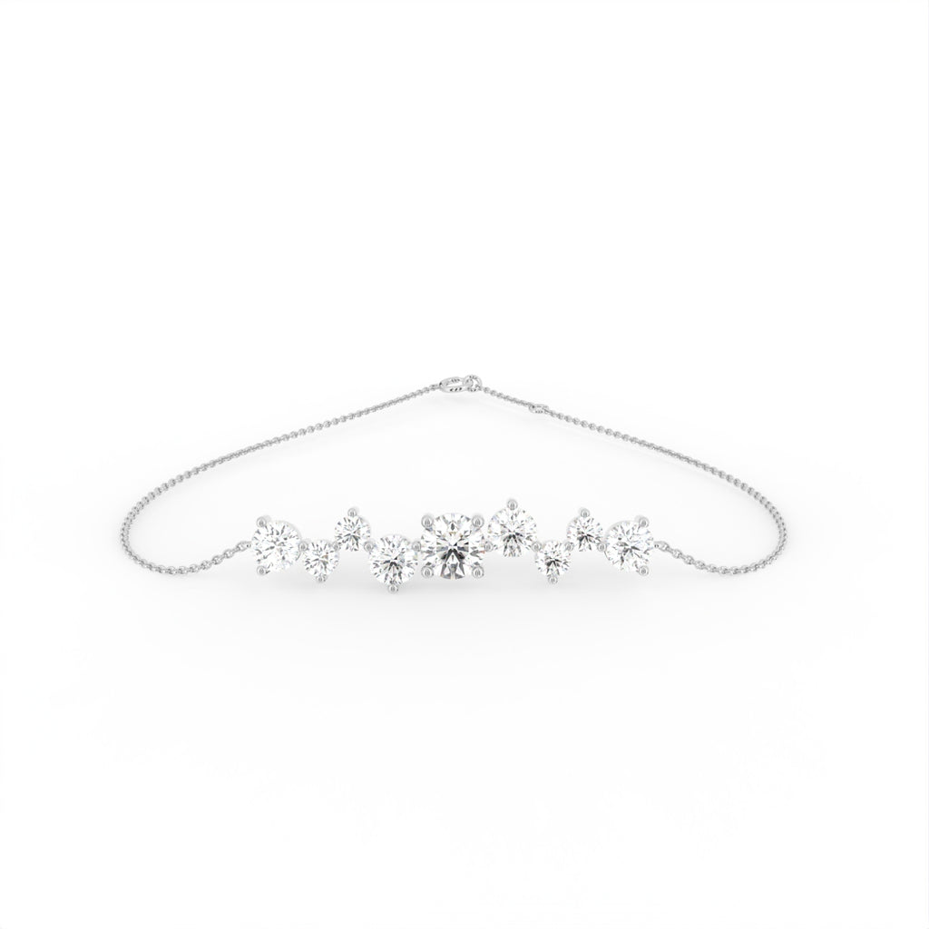14K Gold Round Diamond Bracelet — TOP