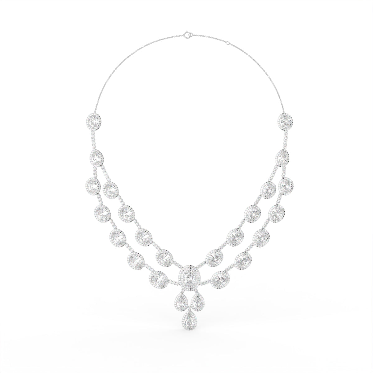 Sterling Silver Diamond Necklace — TOP