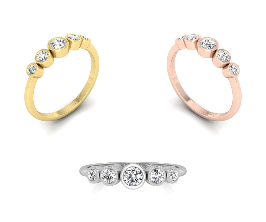 18K Bespoke Round Diamond Ring — 3 COLOR