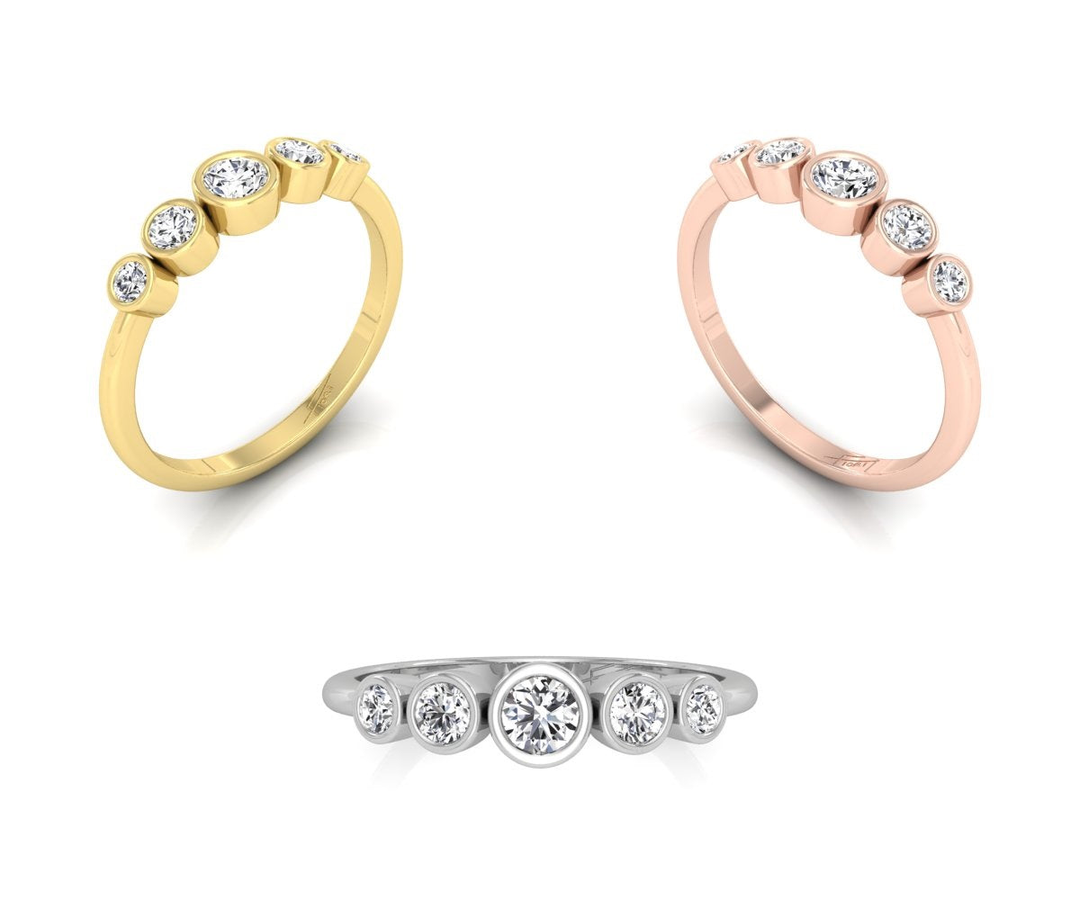 18K Bespoke Round Diamond Ring — 3 COLOR