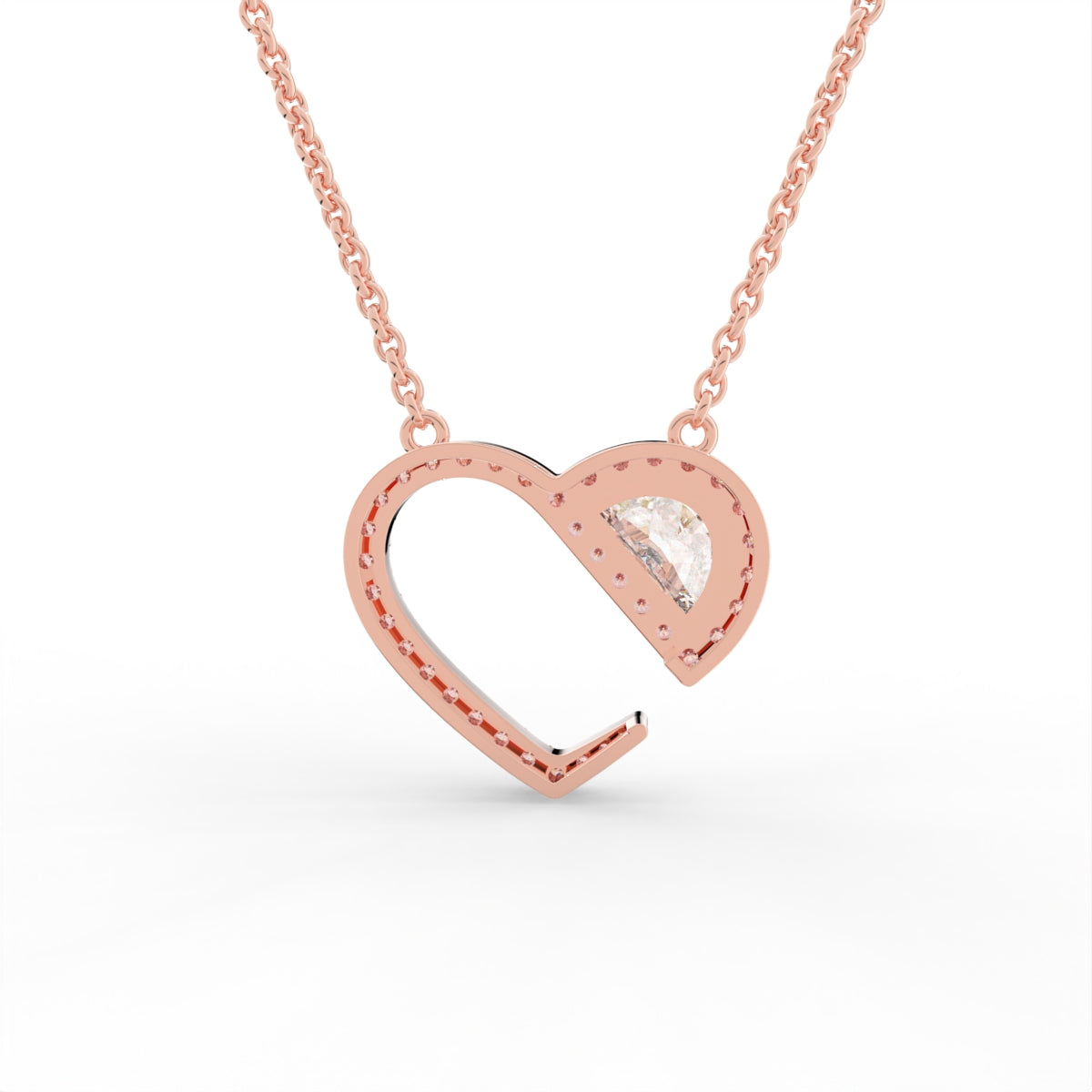 Sterling Silver Diamond Pendant — 3D / RIGHT