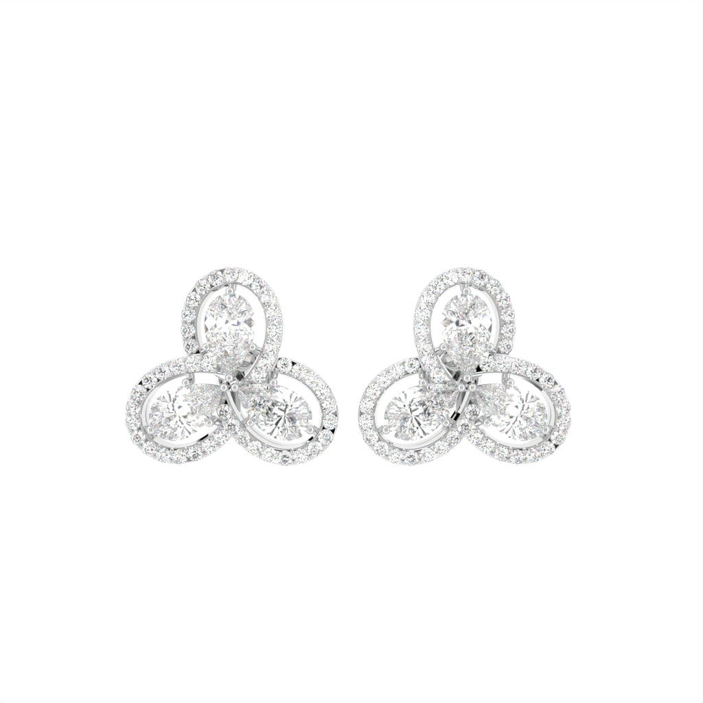 14K Pear Diamond Earrings — TOP