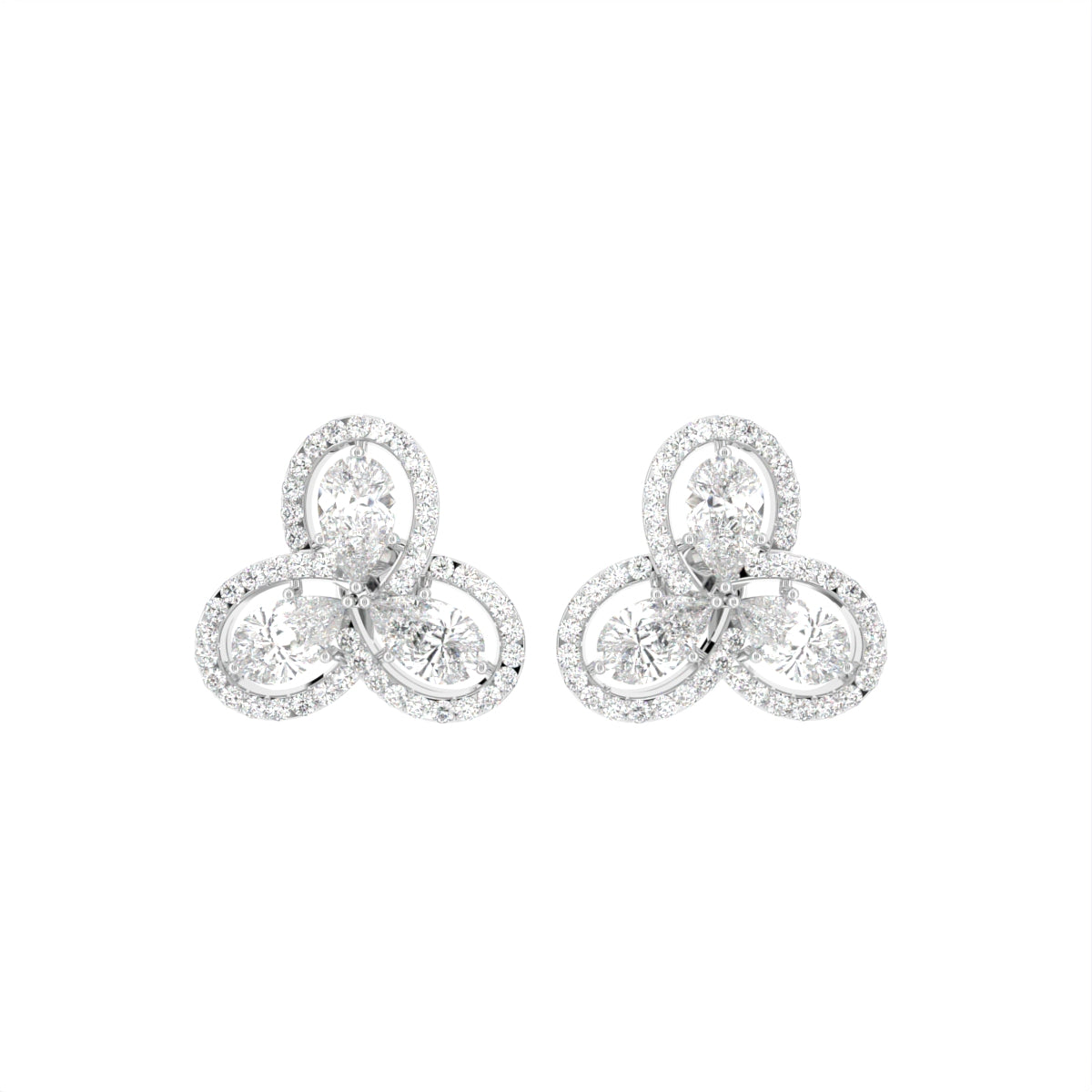 14K Pear Diamond Earrings — TOP