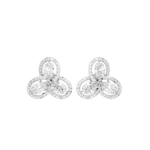 14K Pear Diamond Earrings — TOP