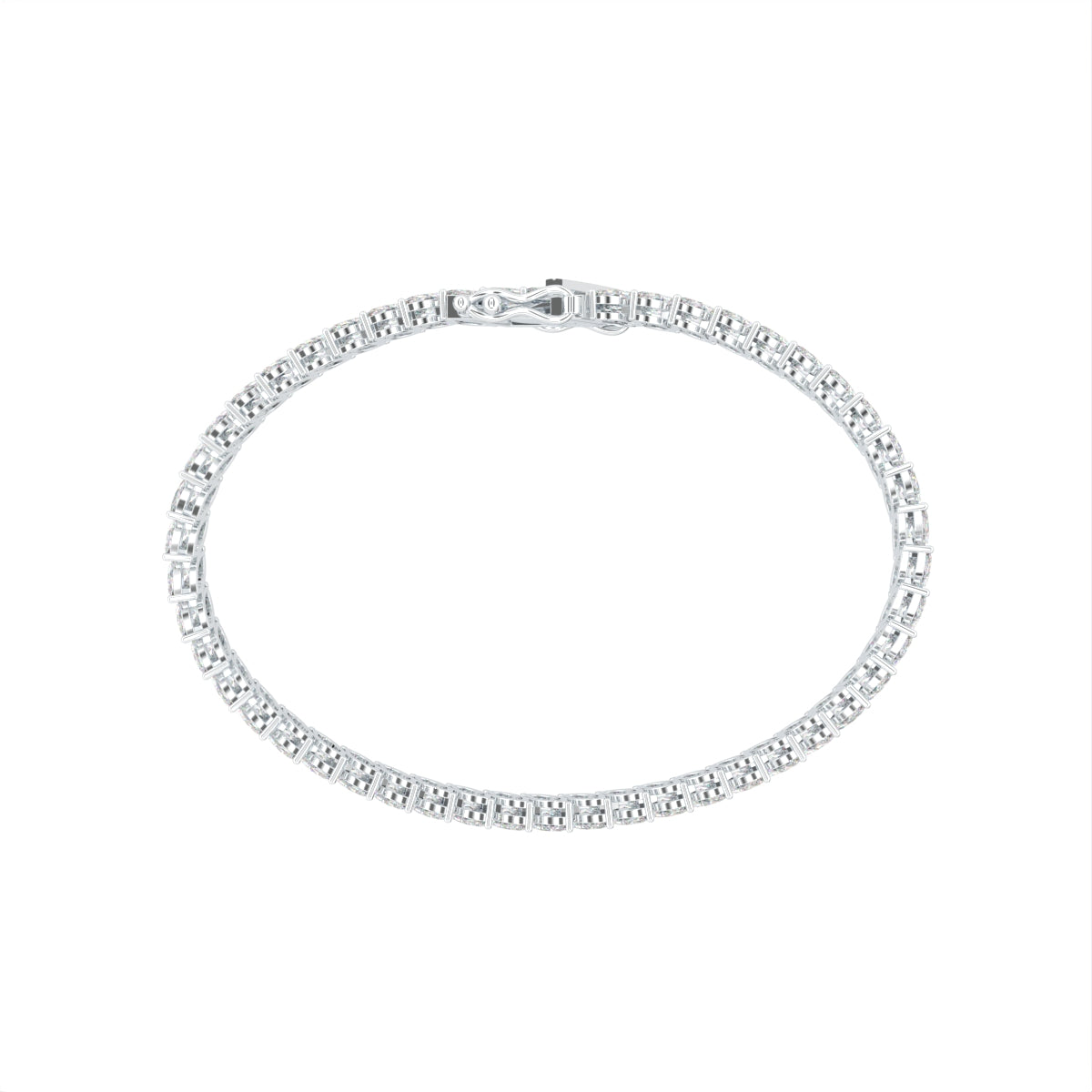 14K White Gold Tennis Marquise Diamond Bracelet — FRONT