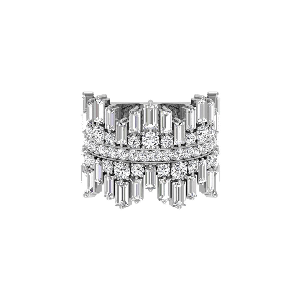 18K Double Finger Diamond Ring — TOP