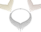 18K Asymmetric Diamond Necklace — 3 COLOR