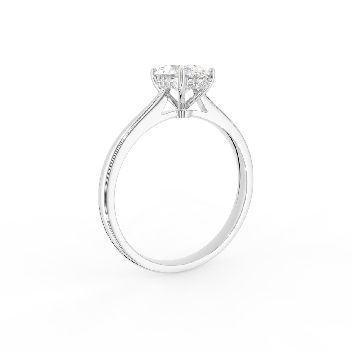 18K Solitaire Diamond Engagement Ring — 3D VIEW