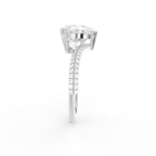 18K White Gold Solitaire Heart Diamond Ring — SIDE