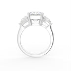 vimg:FJ2120|vimg:FJ2571|18K White Gold Trilogy Emerald Diamond Ring — FRONT