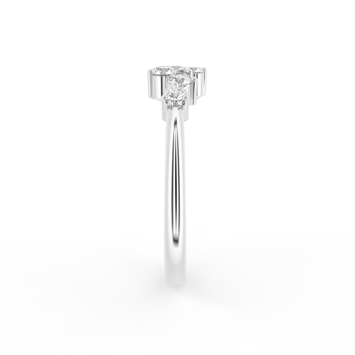 18K Eternity Round Diamond Ring — SIDE