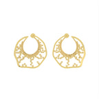 14K White Gold Round Diamond Earrings — BACK