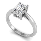18K Solitaire Emerald-Cut Diamond Ring — FRONT