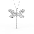 18K Dragonfly Marquise Diamond Pendant — FRONT
