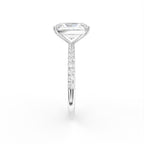 18K Shoulder Set Emerald Diamond Engagement Ring — SIDE
