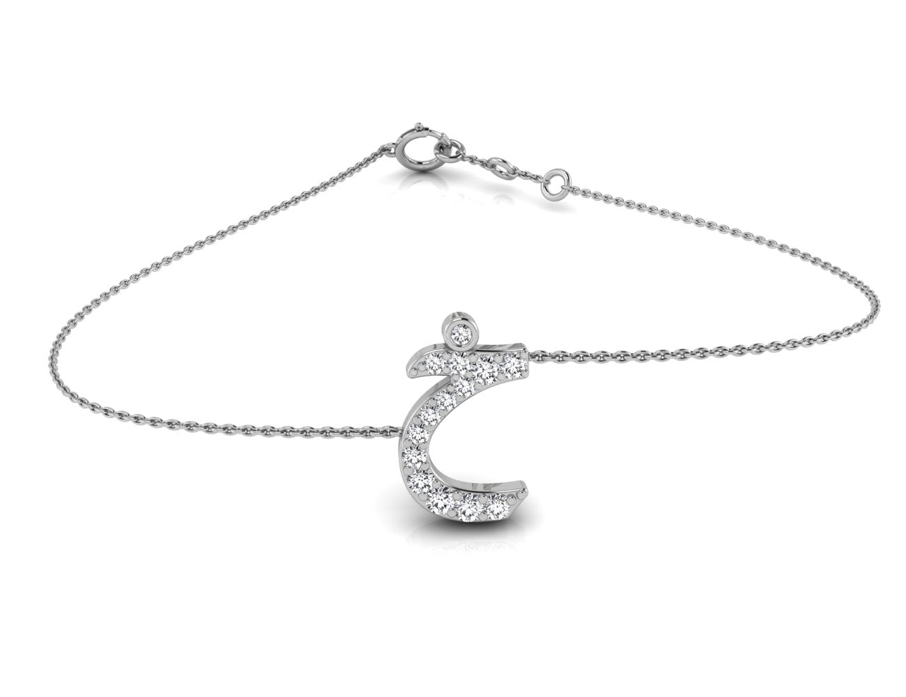 18K Arabic Alphabet Diamond Bracelet — TOP