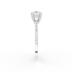 18K Round Diamond Engagement Ring — SIDE