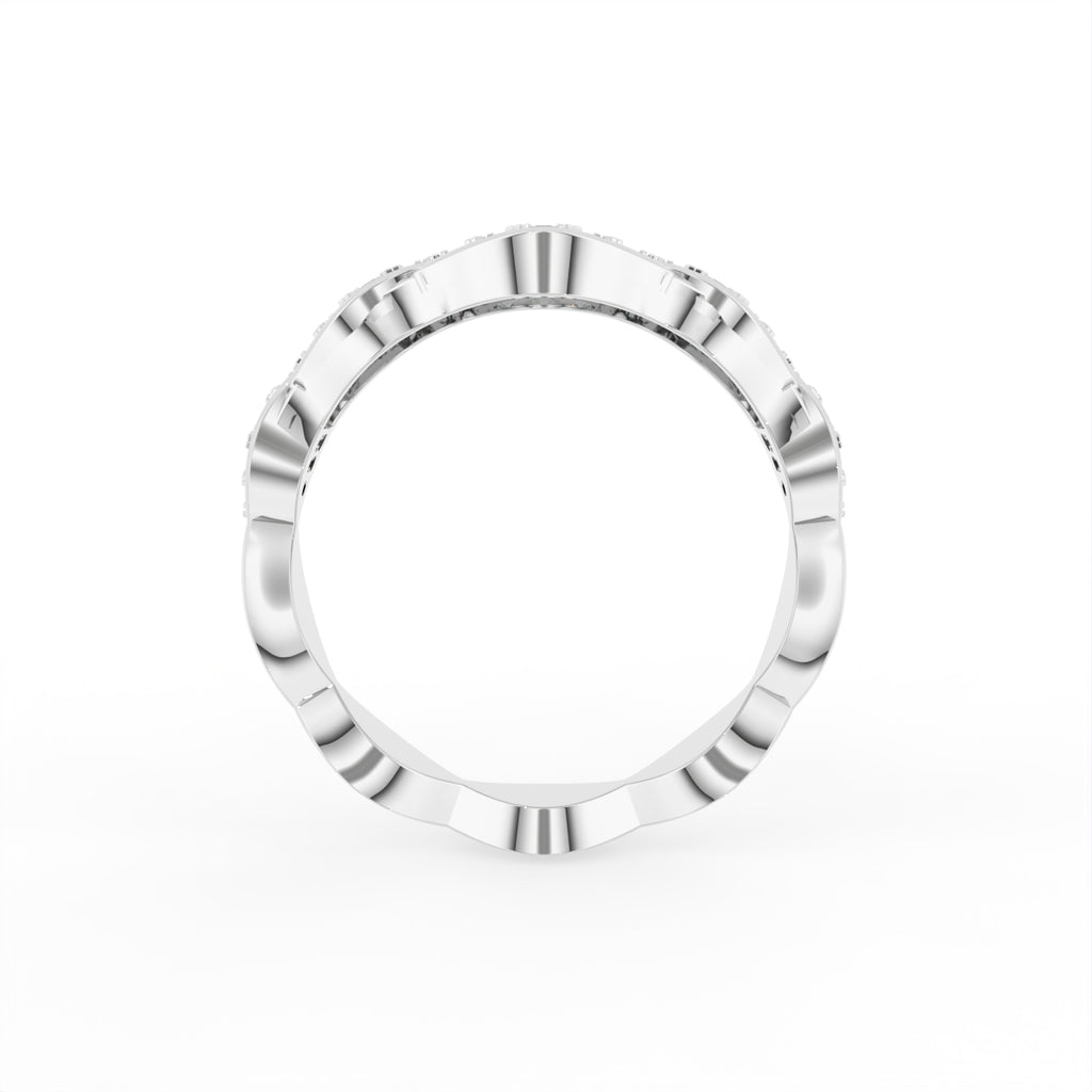 Sterling Silver Diamond Ring — FRONT/BACK