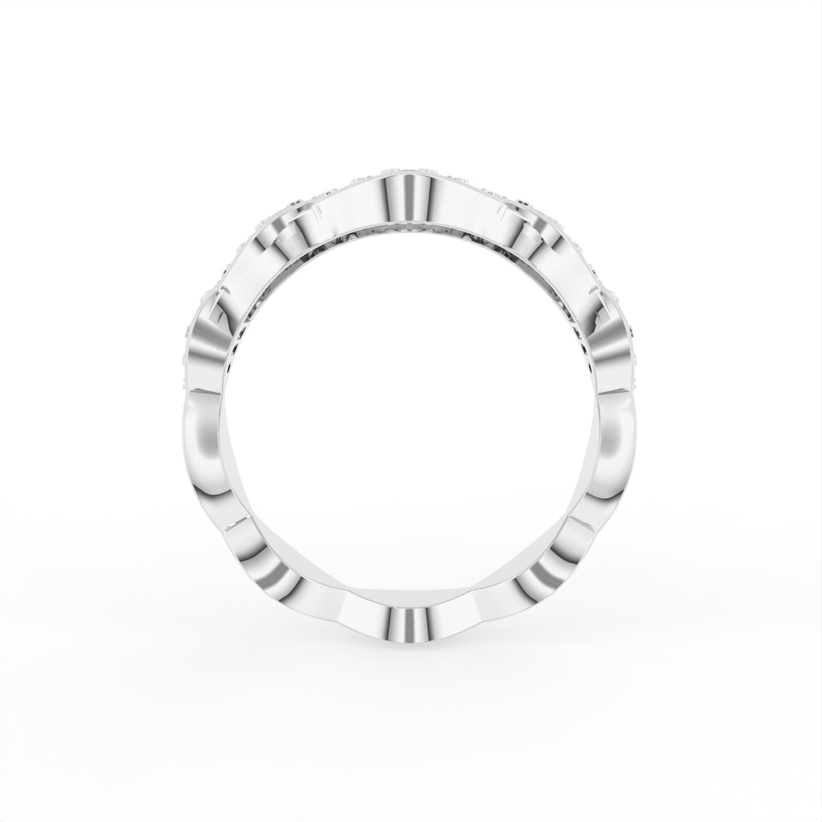 Sterling Silver Diamond Ring — FRONT/BACK