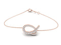 18K Rose Gold Alphabet Round Diamond Bracelet — TOP
