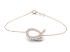 18K Rose Gold Alphabet Round Diamond Bracelet — TOP