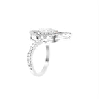 18K White Gold Halo Pear Diamond Ring — 3D VIEW