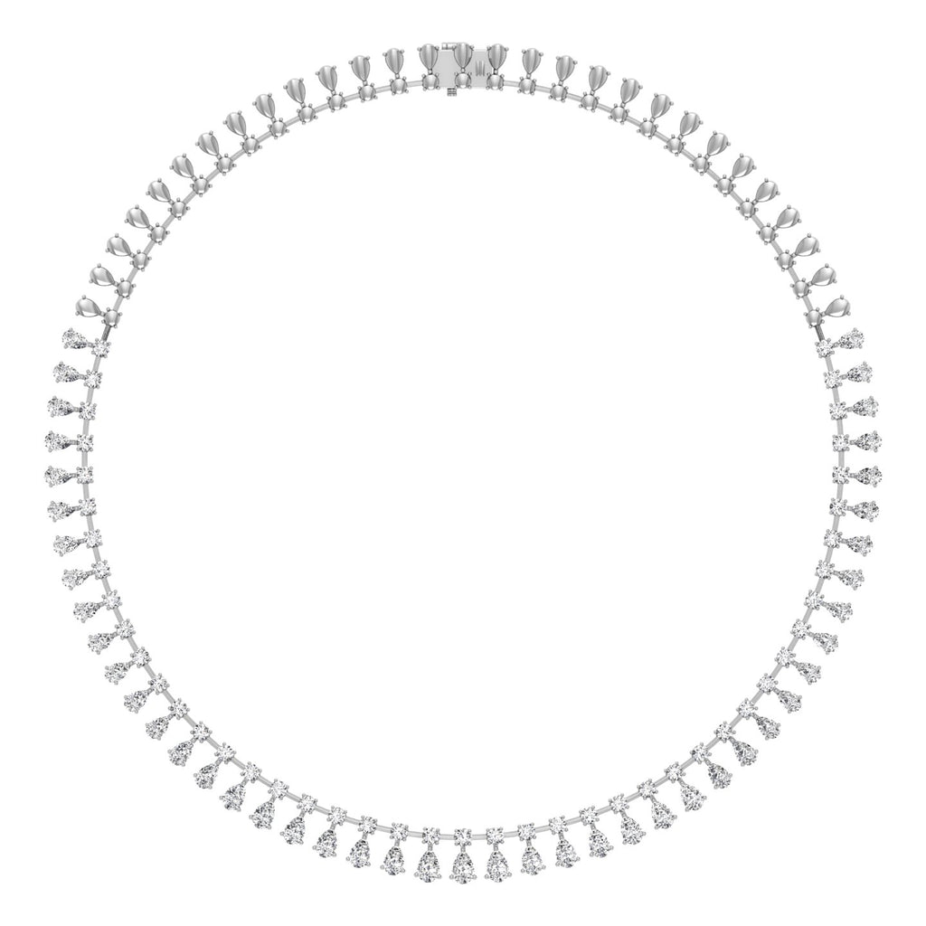 18K Layered Diamond V Collar Necklace — TOP