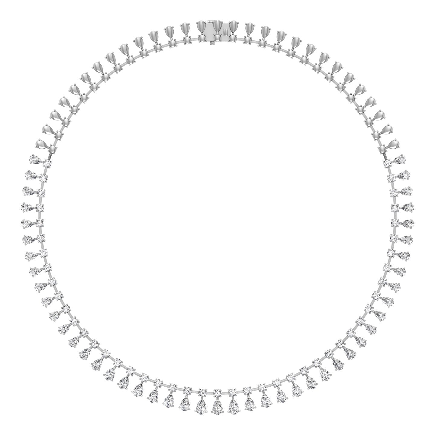 18K Layered Diamond V Collar Necklace — TOP