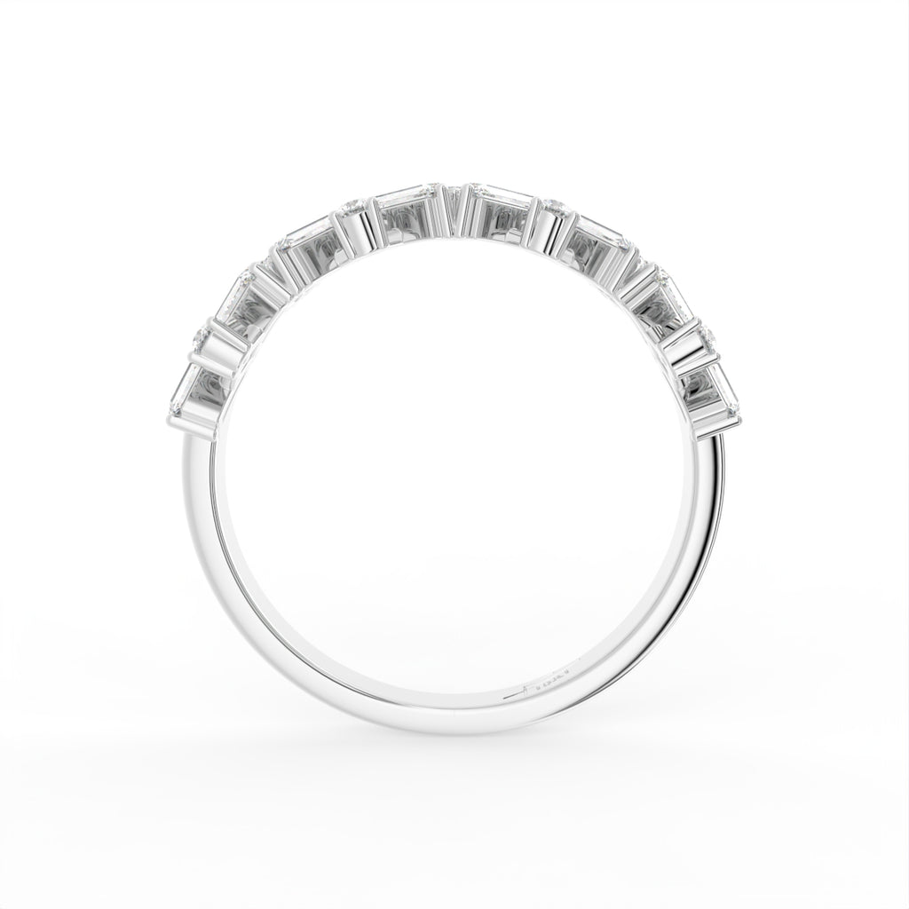 18K White Gold Baguette Diamond Eternity Ring — FRONT