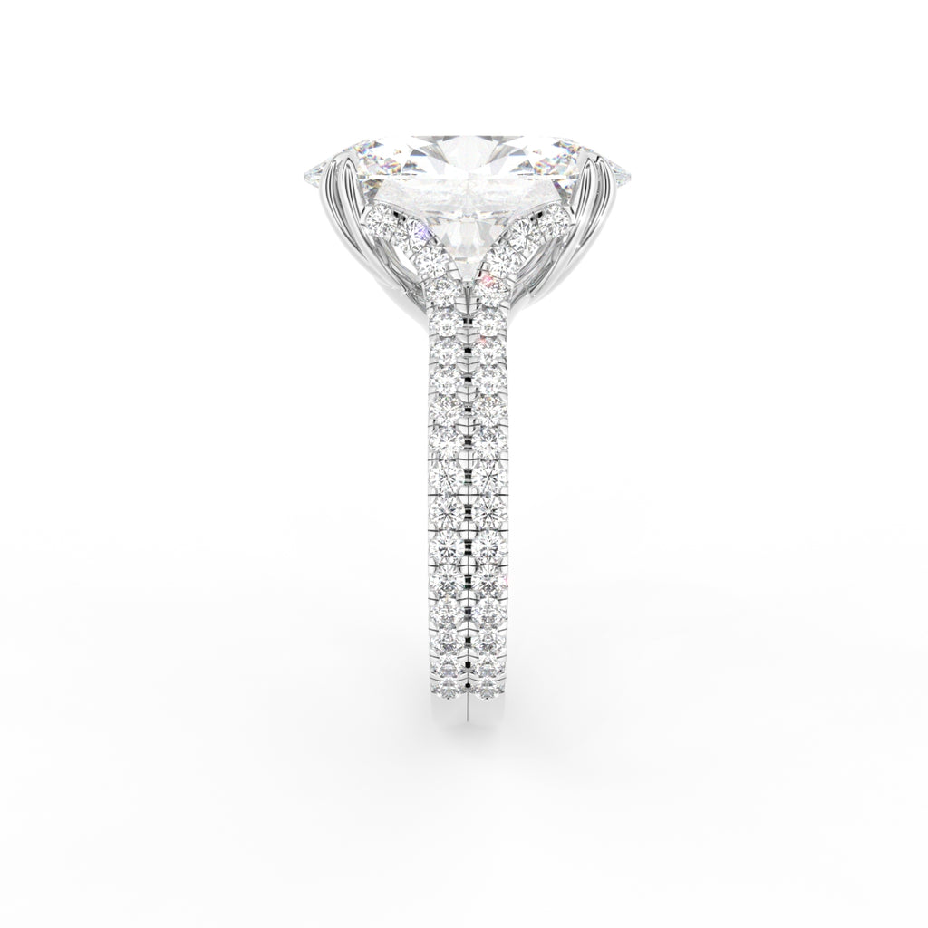 18K Yellow Gold Solitaire Oval Diamond Engagement Ring — SIDE