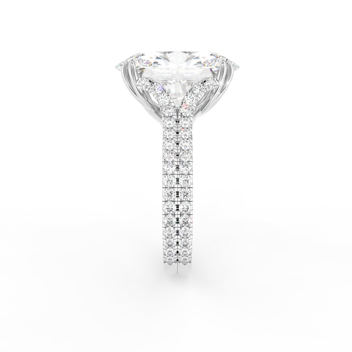 18K Yellow Gold Solitaire Oval Diamond Engagement Ring — SIDE