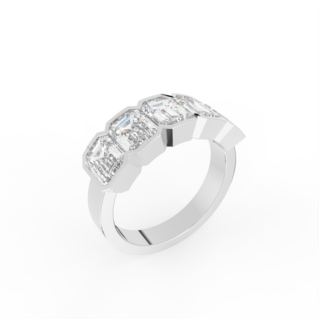 Sterling Silver Emerald Diamond Ring — IMAGE URL