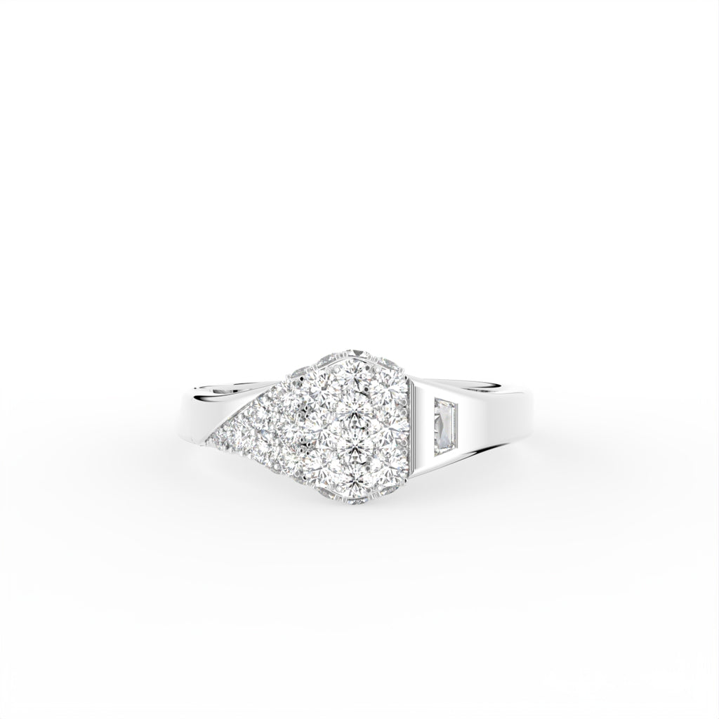 18K Bespoke Baguette Diamond Pave Ring — TOP