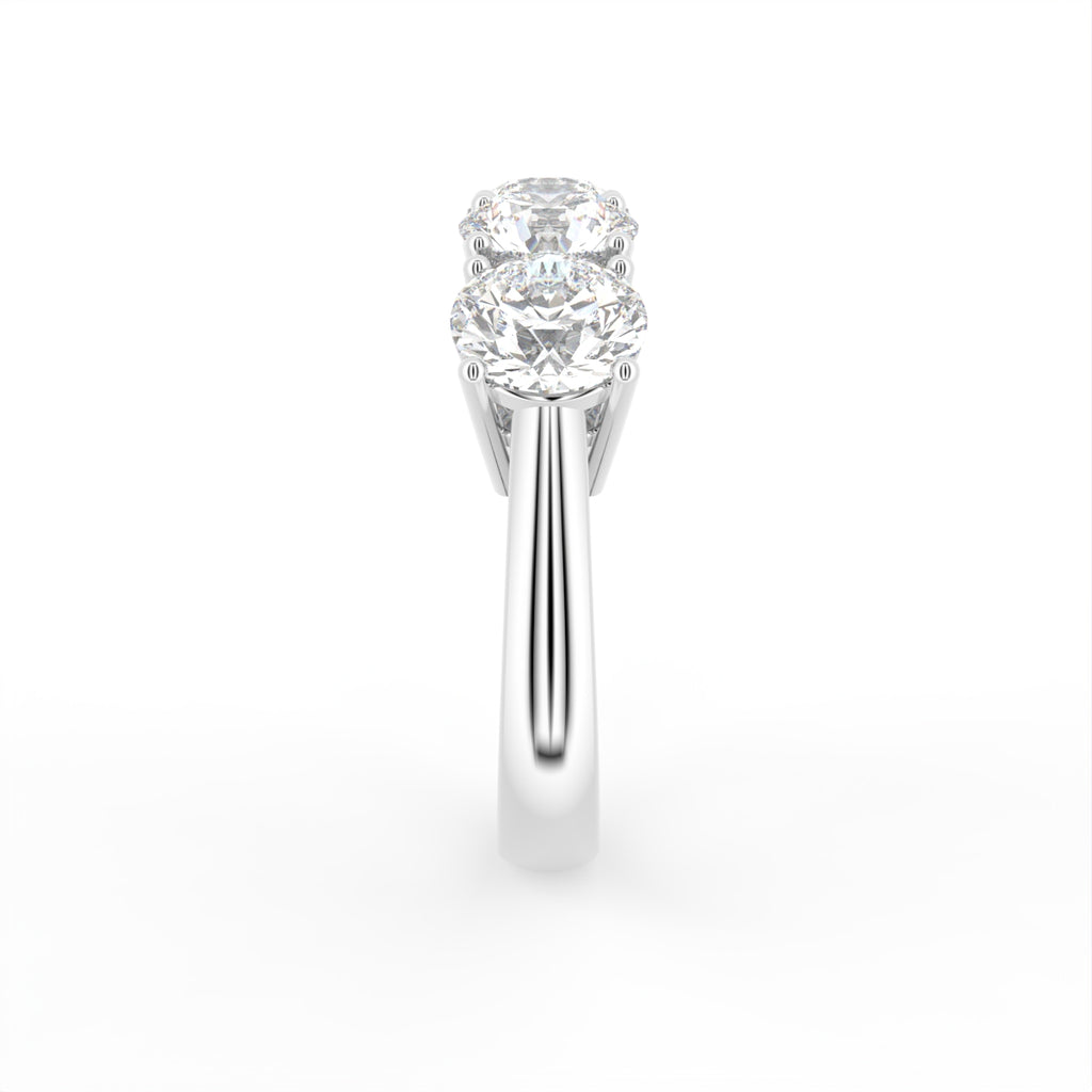 18K Bespoke Round Diamond Ring — SIDE