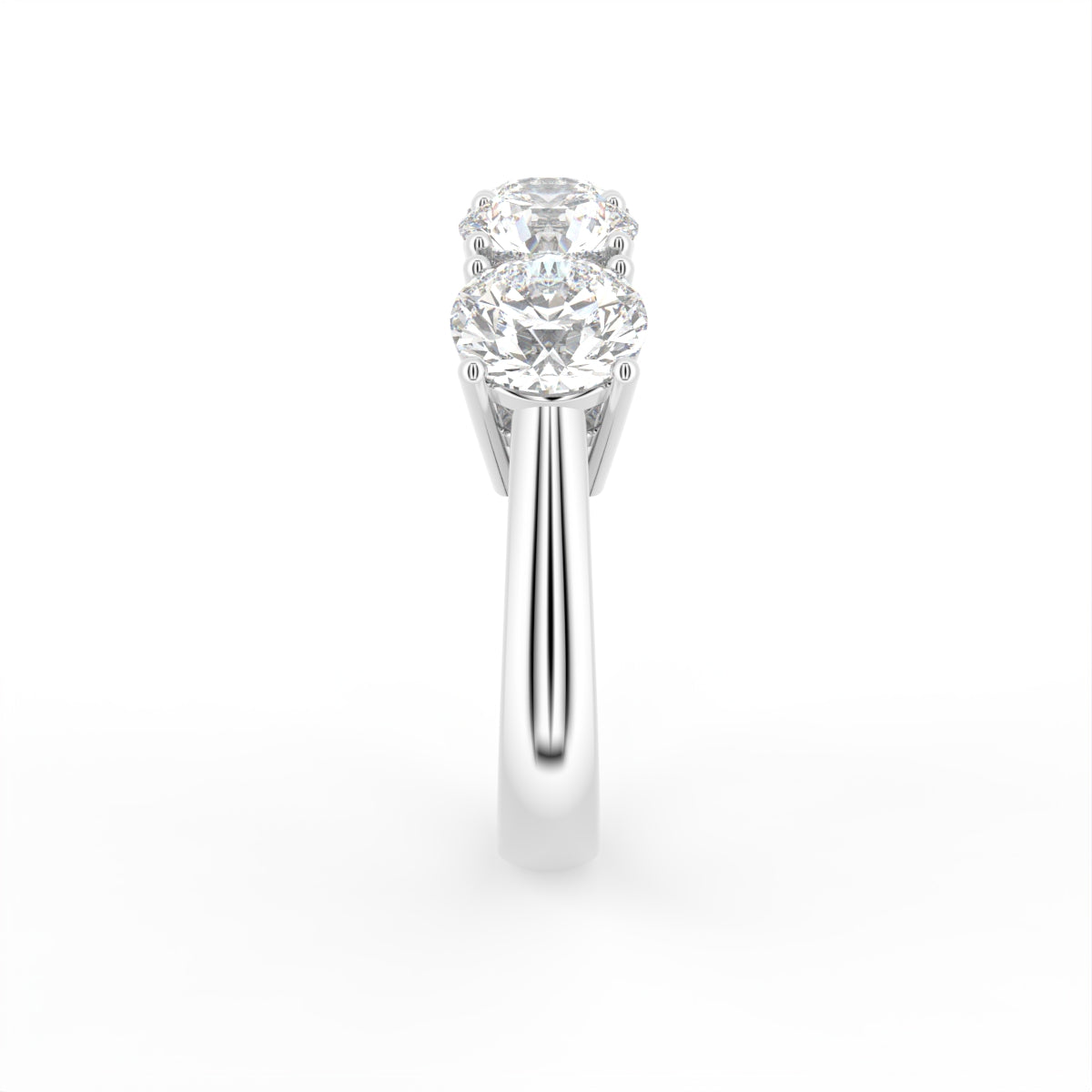 18K Bespoke Round Diamond Ring — SIDE