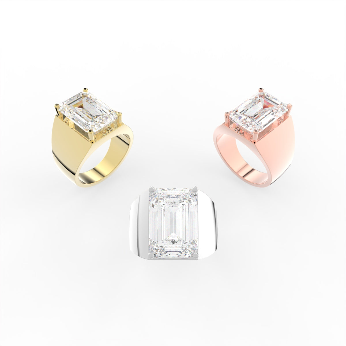 Sterling Silver Diamond Ring — 3 COLOR