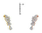 14K White Gold Pear Diamond Earrings — 3 COLOR