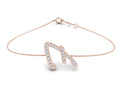 18K Rose Gold Alphabet Round Diamond Bracelet — TOP