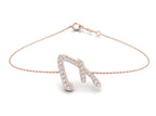 18K Rose Gold Alphabet Round Diamond Bracelet — TOP