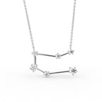 18K Rose Gold Constellation Round Diamond Pendant — FRONT