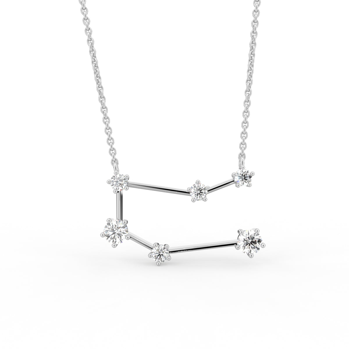 18K Rose Gold Constellation Round Diamond Pendant — FRONT