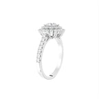 18K Halo Diamond Engagement Ring — 3D VIEW